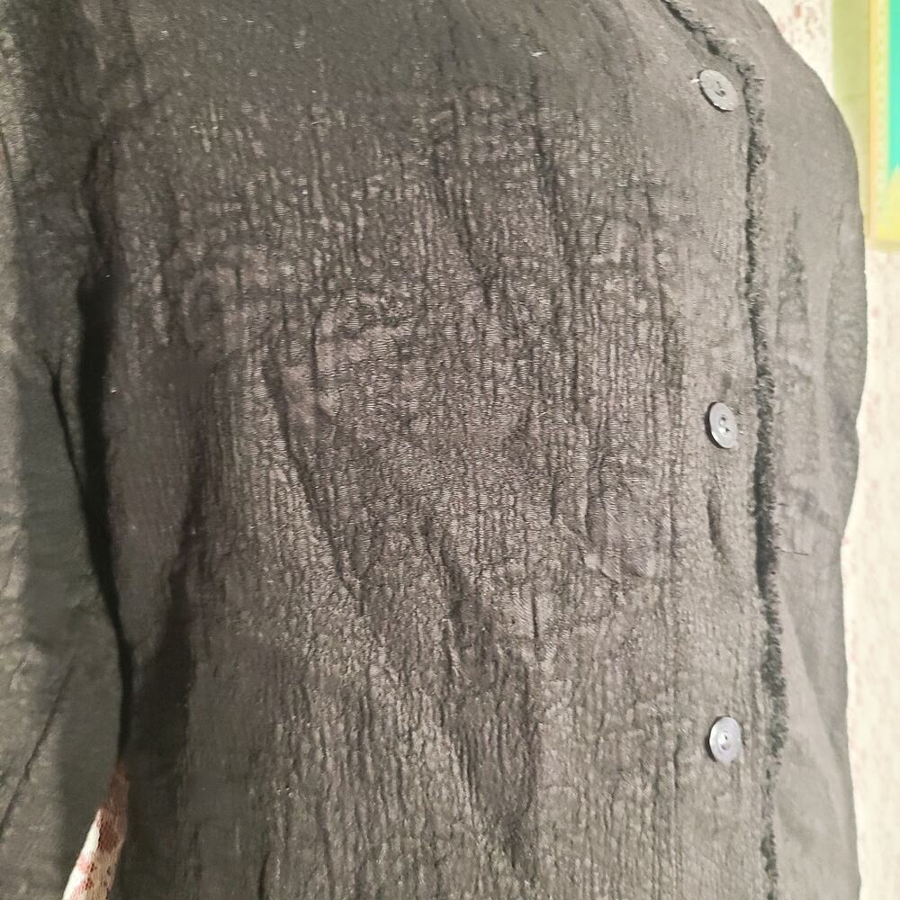 vintage 90sTianello black textured faux suede jacket size large - Picture 6 of 10